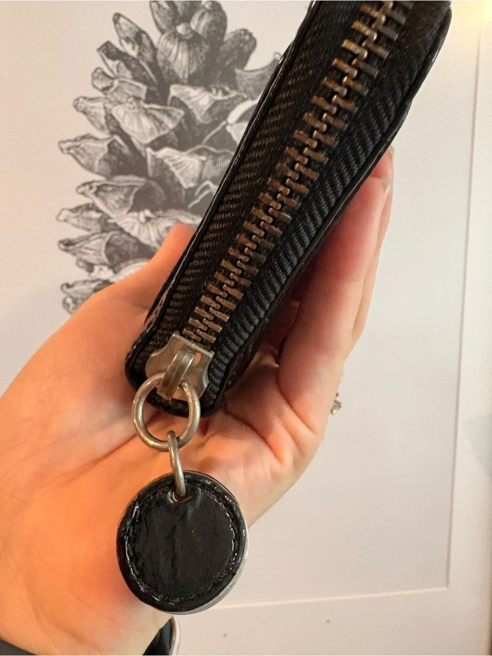 Chloe Black Leather Zip around Wallet